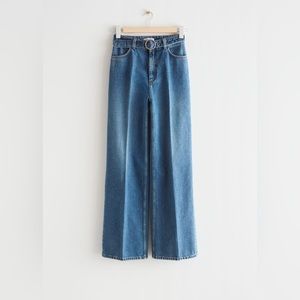 & Other Stories Wide Leg Belt Jeans